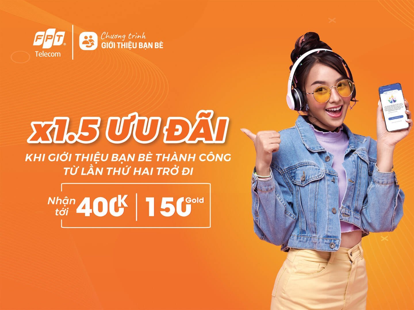 Tăng 1.5 lần ưu đãi khi giới thiệu bạn bè thành công từ lần thứ hai trở đi