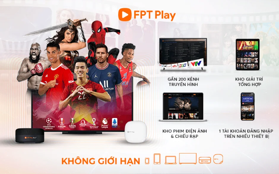 Bảng giá gói cước mạng FPT 3 truyen hinh fpt play